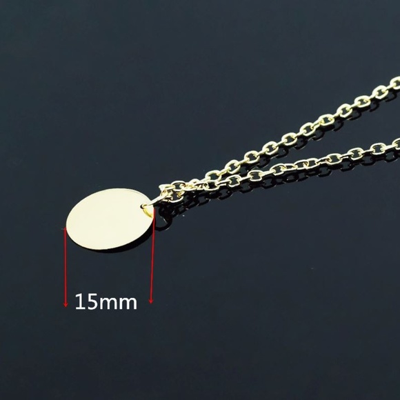 4 for $20 Single Round Coin Necklace (Gold) - Picture 4 of 5